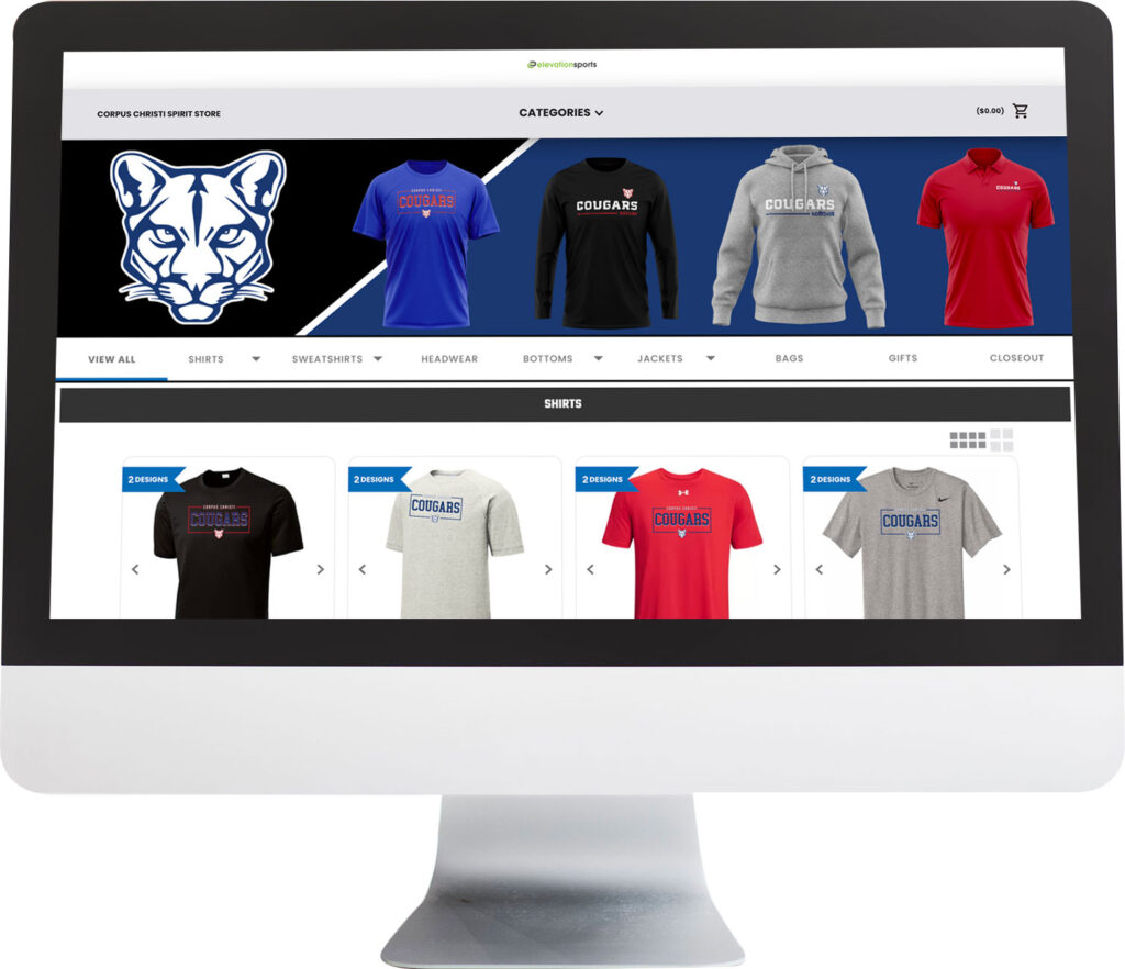 Custom Online Store on a Monitor View